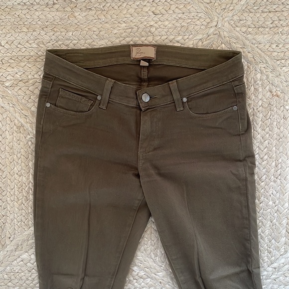 Paige Denim Peg Skinny Fir Green, army green, skinny Jean, size 27 - Picture 2 of 7